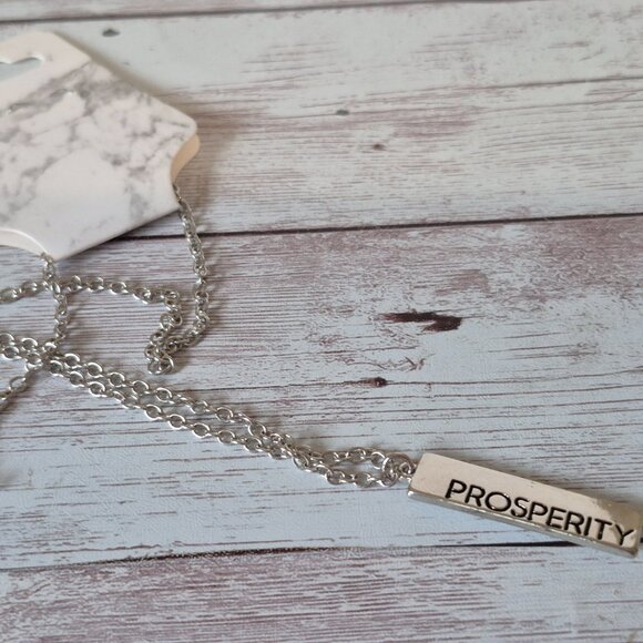 NWT Stainless Steel Prosperity Bar Necklace - Picture 8 of 9